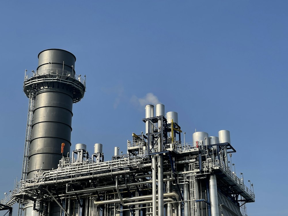 Gas-fired industrial plant